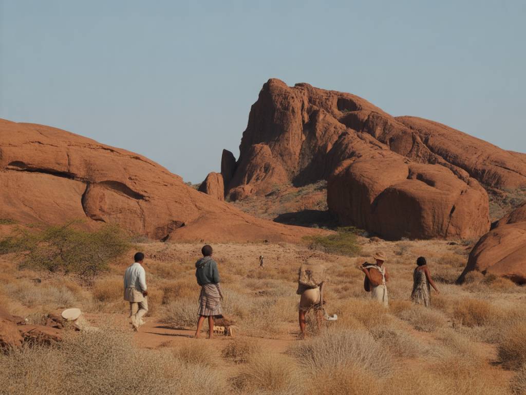 Damaraland namibie : paysages désertiques, gravures rupestres et rencontres avec les himbas